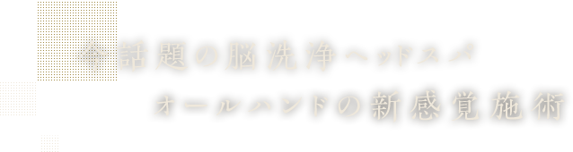 今話題の脳洗浄ヘッドスパオールハンドの新感覚施術